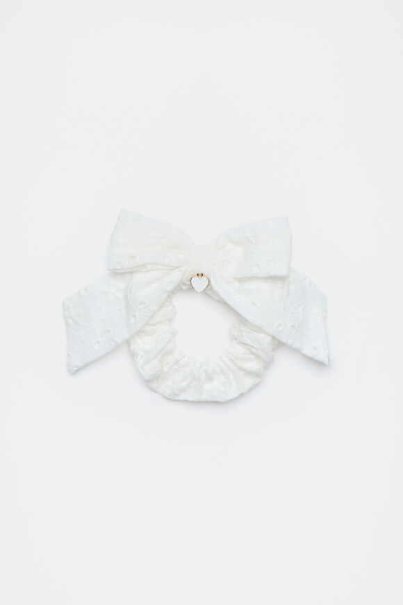 Broderie Charm Bow Scrunchies  Canvas  hi-res