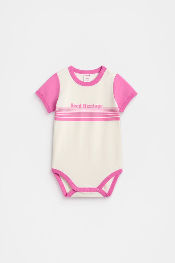 Colourblock Logo Bodysuit  Wild Berry  hi-res