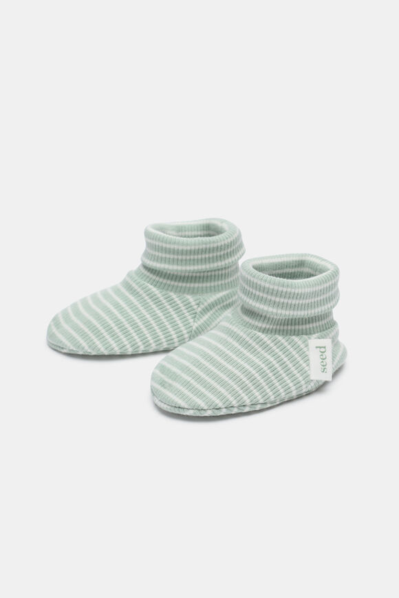 Core Rib Logo Bootie  Sage Stripe  hi-res