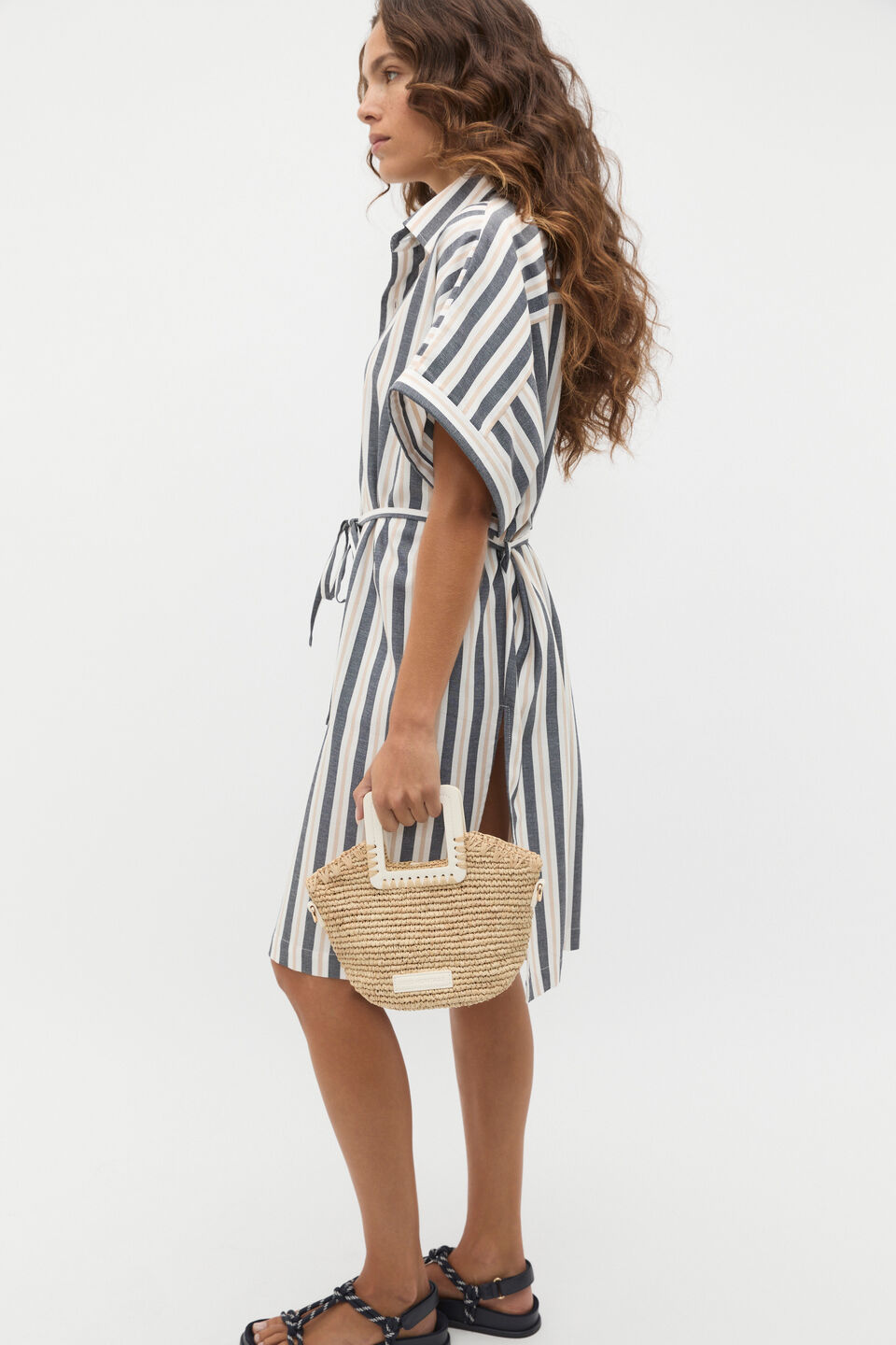 Mini Raffia Crossbody Bag  Cream