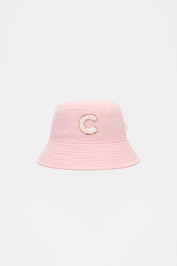 Pink Initial Bucket Hat  C  hi-res