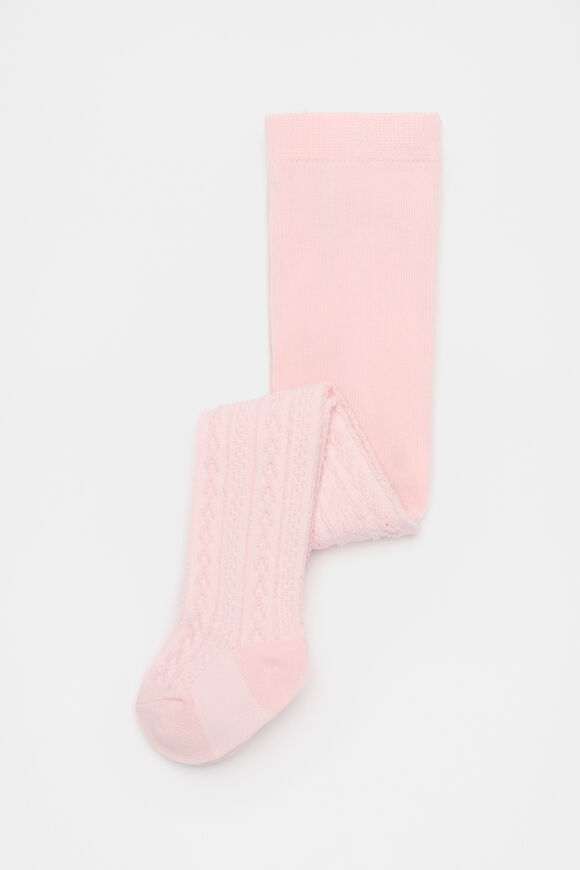 Cable Knit Tights  Light Pink  hi-res