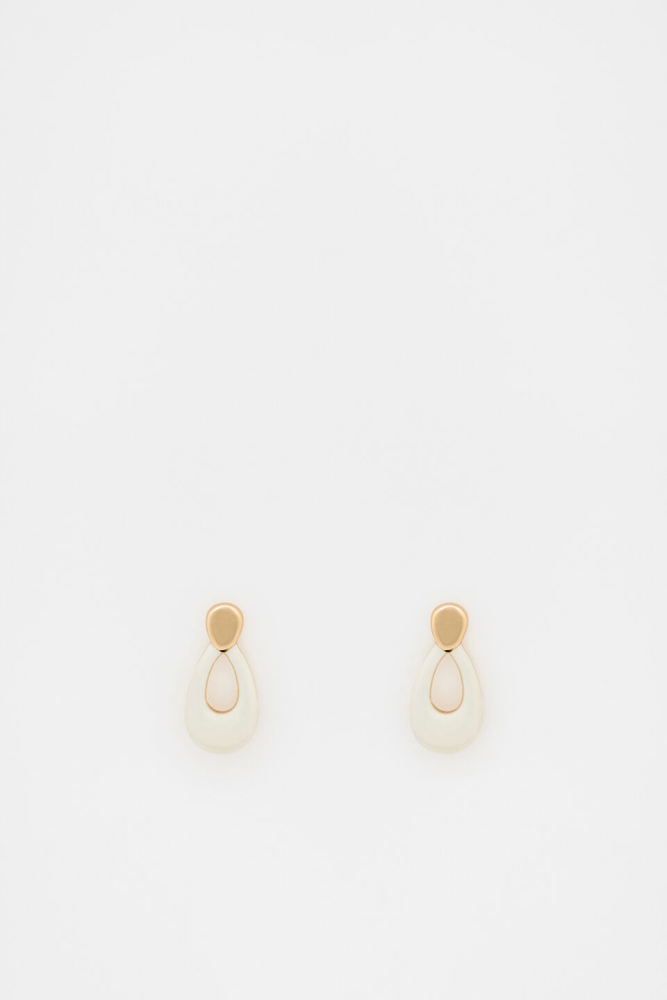 Enamel Small Drop Earring  Coconut Cream