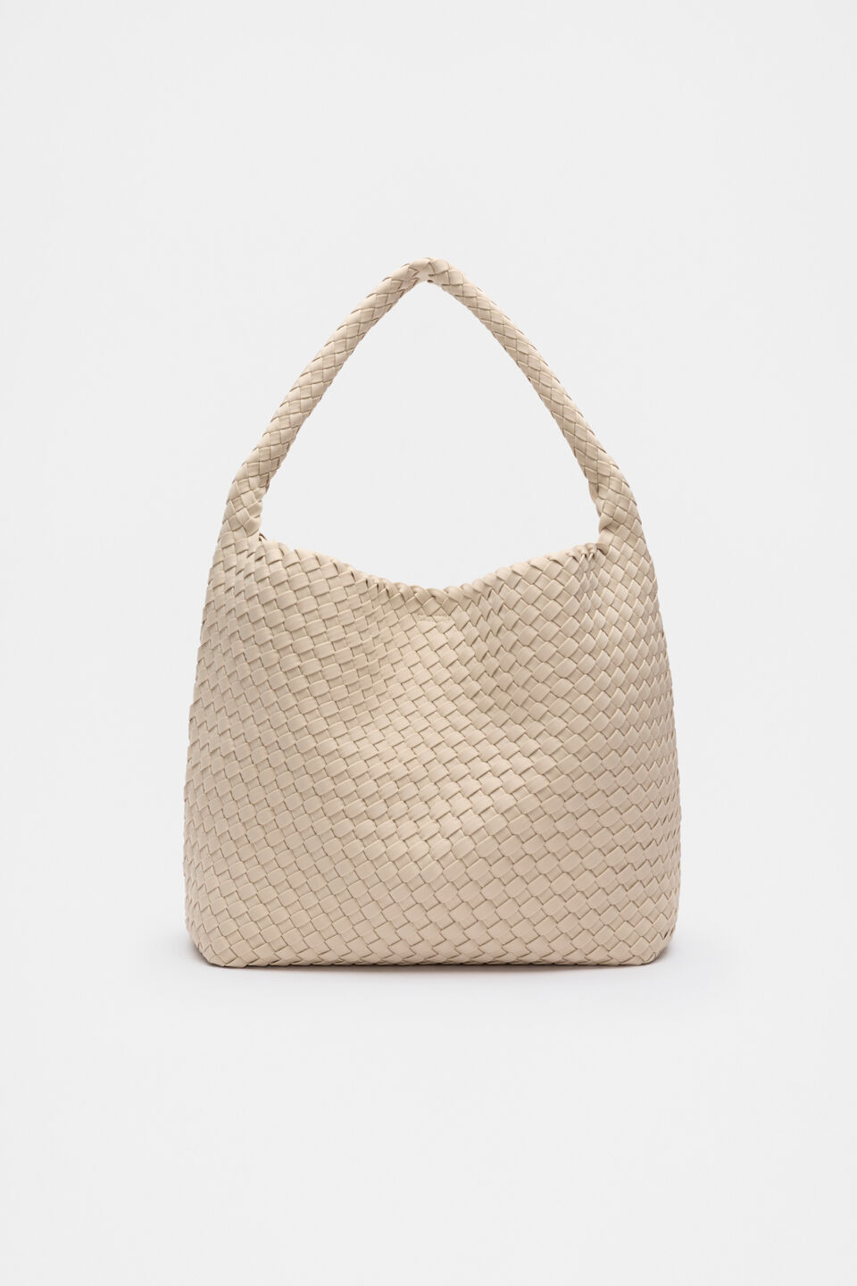 Woven Textured Tote  Ecru