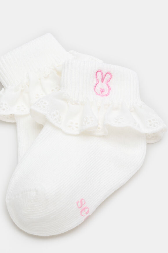 Bunny Frill Sock  Vanilla  hi-res