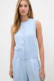 Cotton Blend Button Knit Vest  Arctic Blue Marle  hi-res
