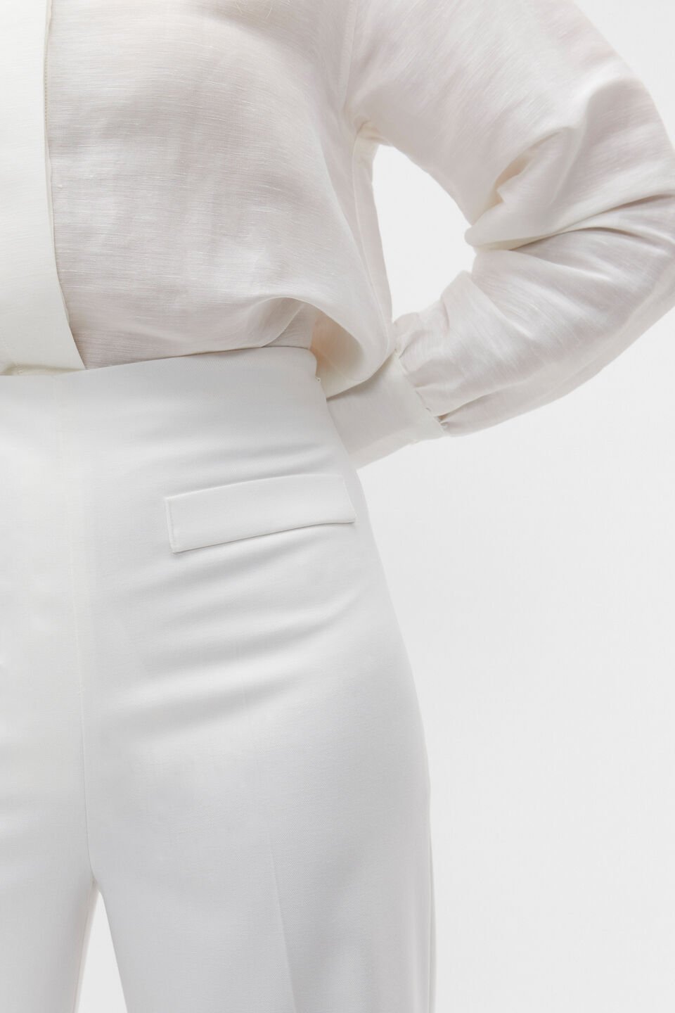 Tailored High Waist Trouser  Cloud Cream