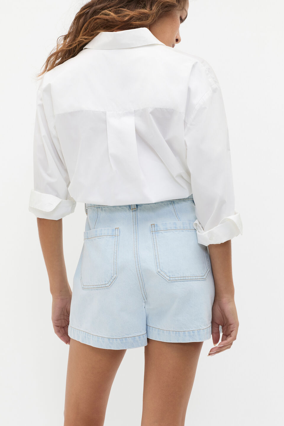 Denim Scallop Short  Cornflower Wash
