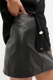 Leather Mini Panel Skirt  Black  hi-res