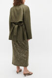 Linen Crop Trench Coat  Olive Leaf  hi-res