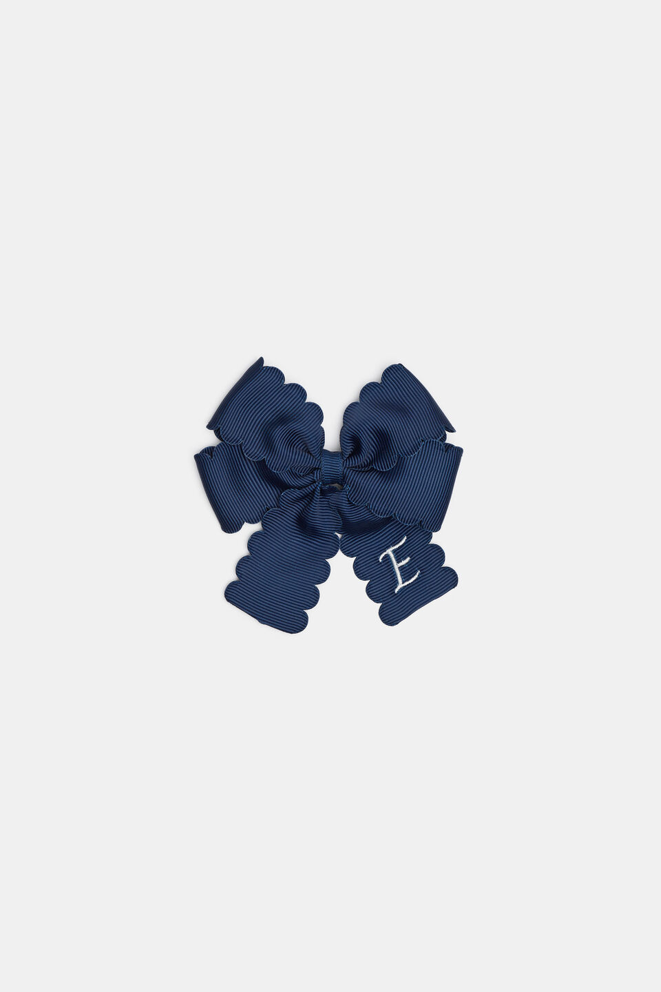 Grosgrain Initial Bow Duck Clip  E