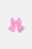 Seed Embroidered Bow Duck Clip  Candy Pink  hi-res