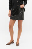 Leather Mini Panel Skirt  Black  hi-res