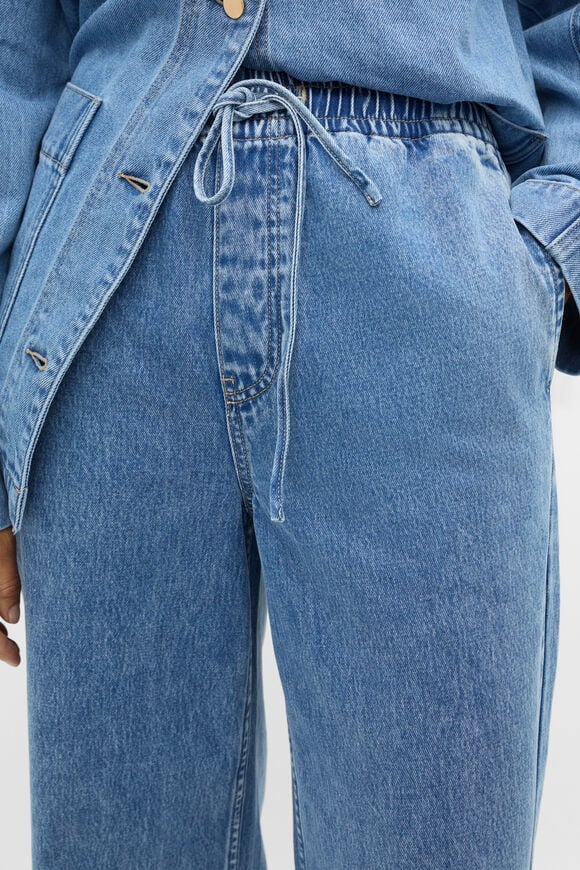 Elasticated Wide Leg Jean  Mist Blue Denim  hi-res