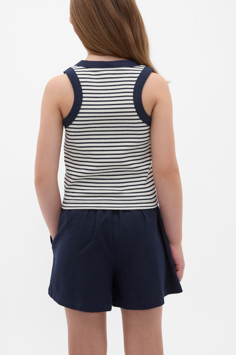 Core Logo Rib Tank  New Navy