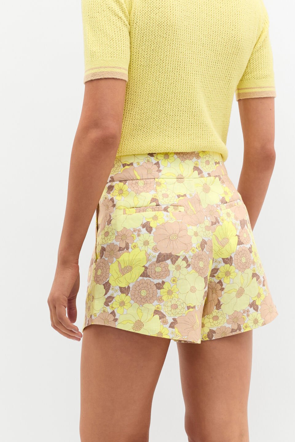 Linen Vintage Floral Short  Vintage Floral