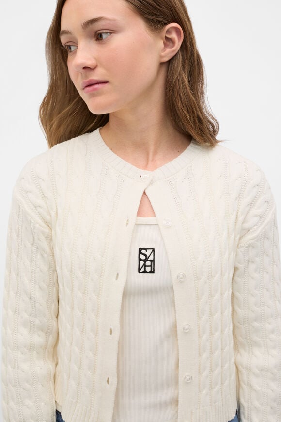 Cable Knit Cardigan  Classic Cream  hi-res