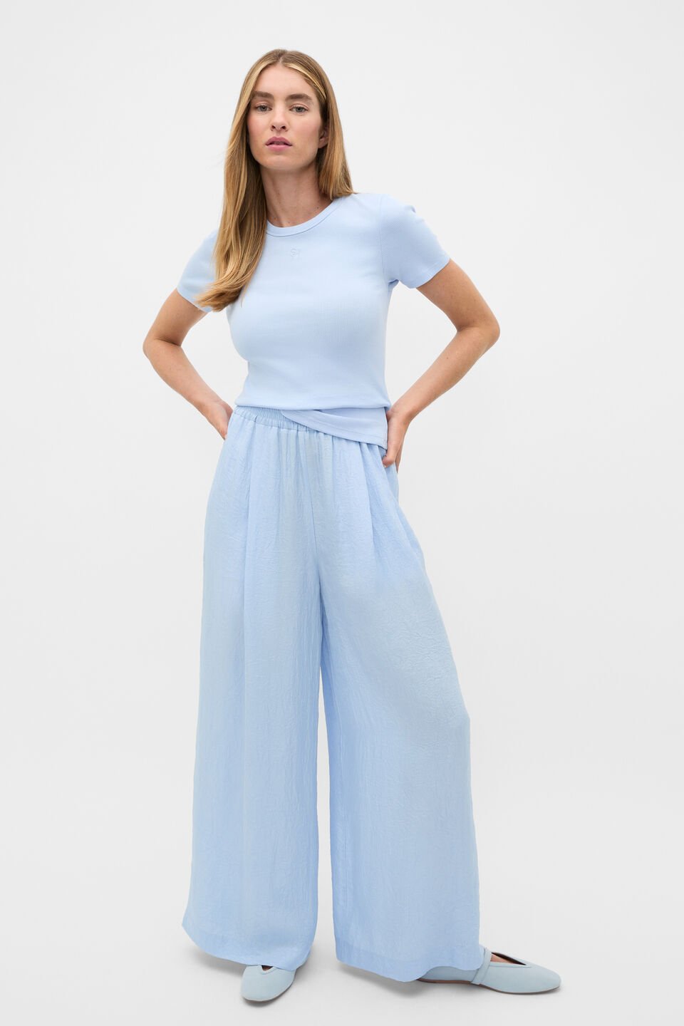 Heritage Rib Tee  Arctic Blue