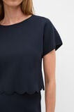 Scallop Crepe Knit Top  Twilight Blue  hi-res