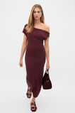 Boucle Fitted Knit Dress  Plum Red  hi-res