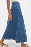 Denim Button Through Swing Skirt  Heritage Wash  hi-res