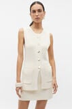 Crepe Rib Button Down Vest  Frappe  hi-res
