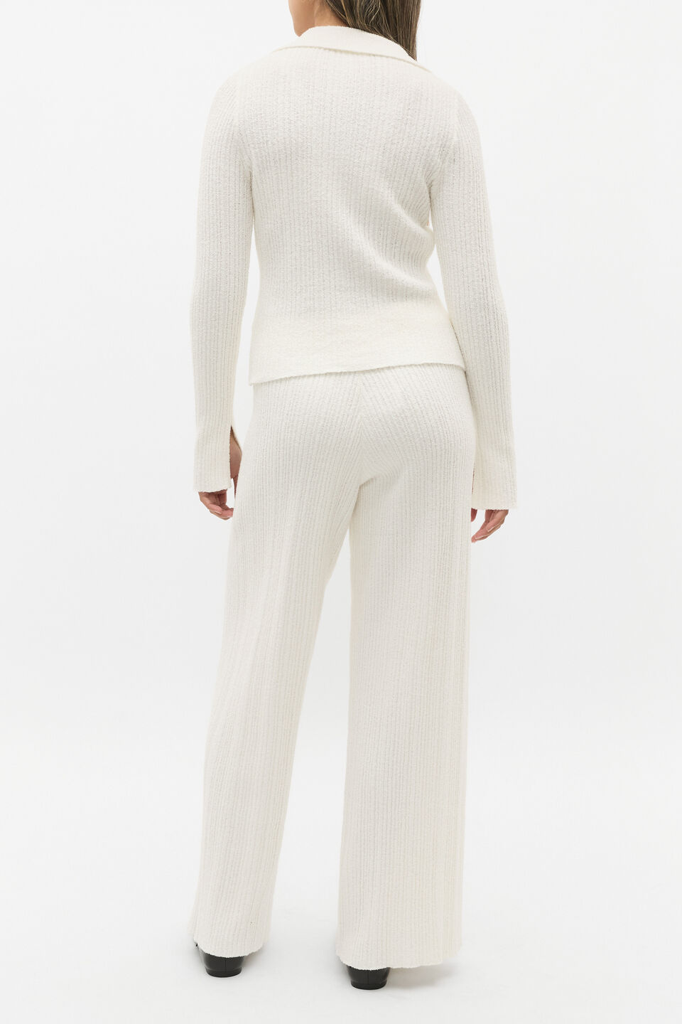 Boucle Knit Top  Light Cream