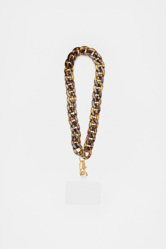 Resin Wrist Phone Strap  Dark Tort  hi-res