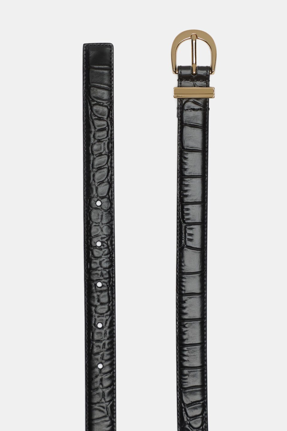 Raven Metal Keeper Belt  Black Croc