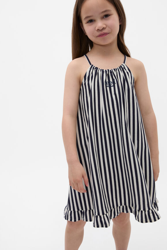 Stripe Logo Dress  New Navy  hi-res