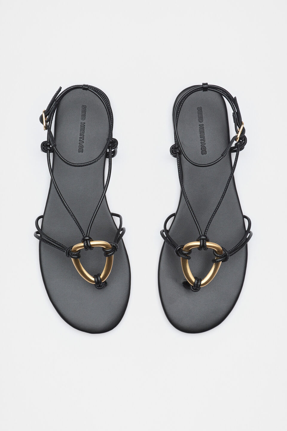 Etta Ring Detail Sandal  Black