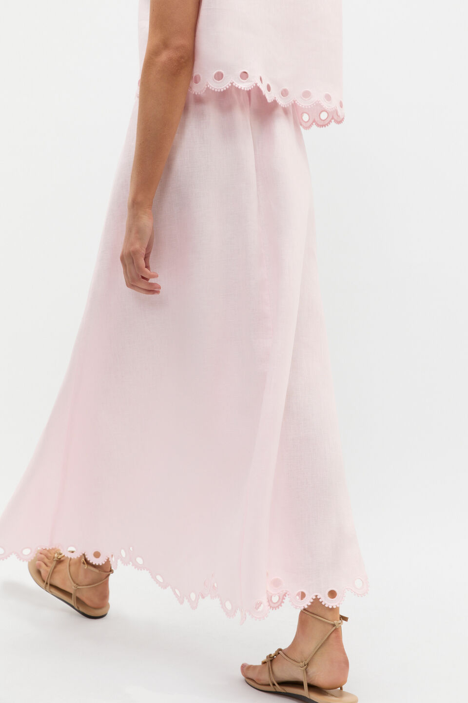 Linen Embroidered Skirt  Primrose