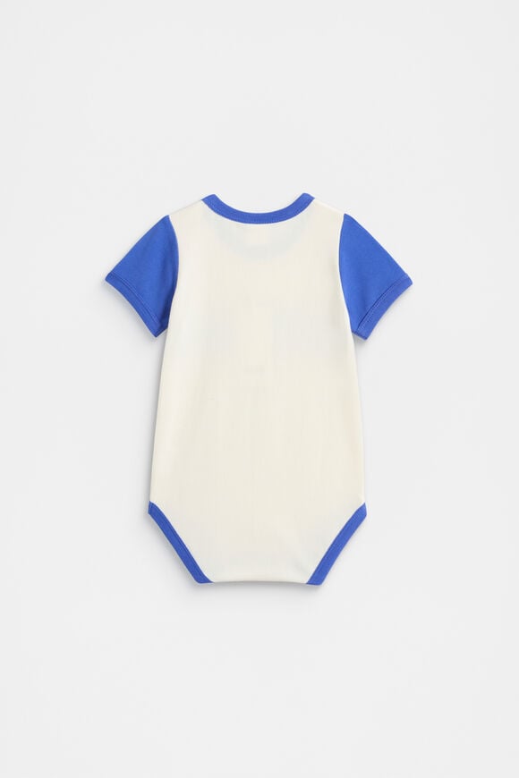 Colourblock Logo Bodysuit  Azure Blue  hi-res