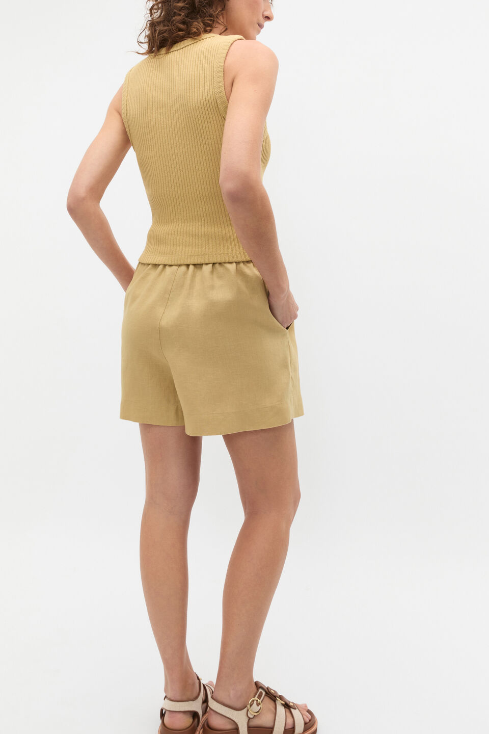 Textured Rib Tank  Honey