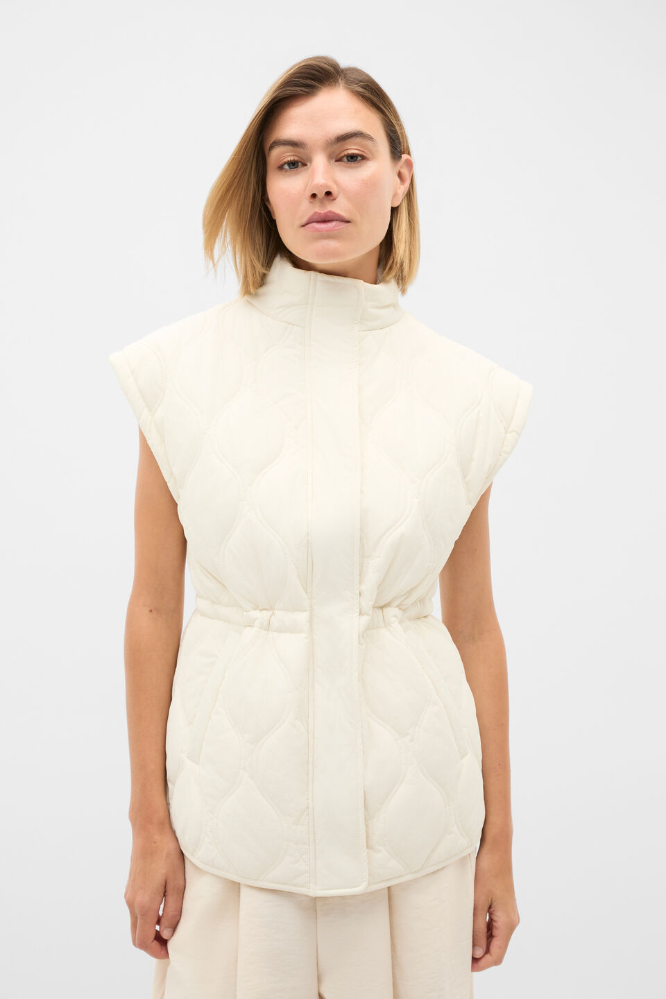 Quilted Vest  Coconut Cream