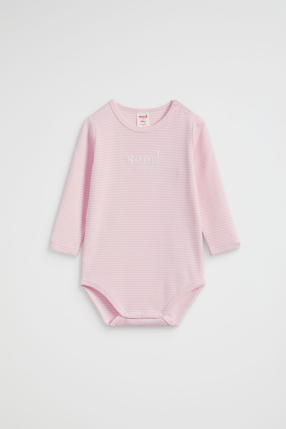Core Rib Logo Bodysuit  Posie Stripe