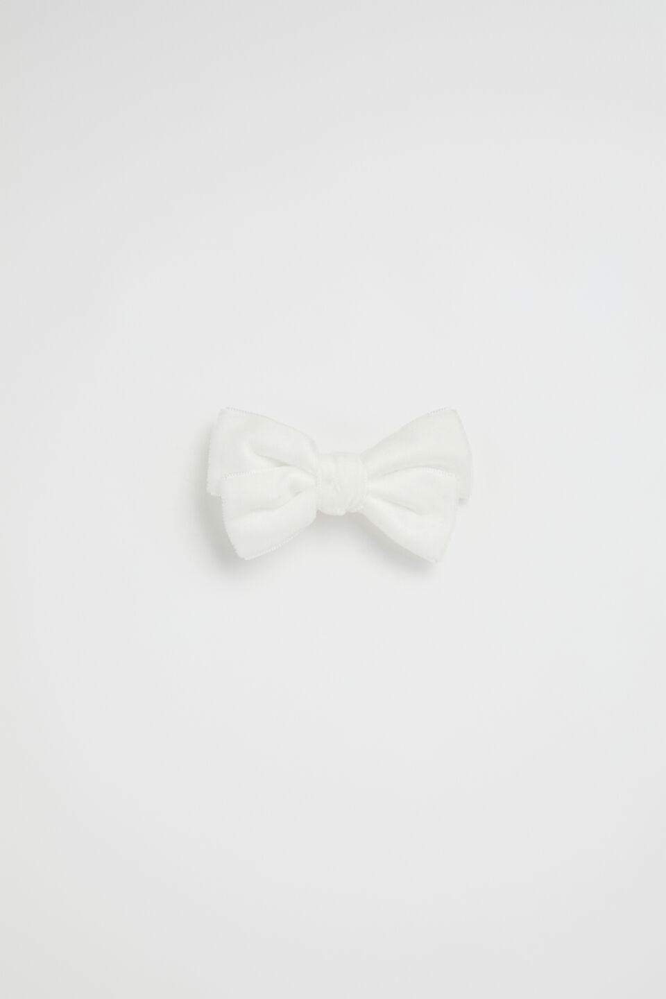 Large Velvet Bow Duck Clip  Creme