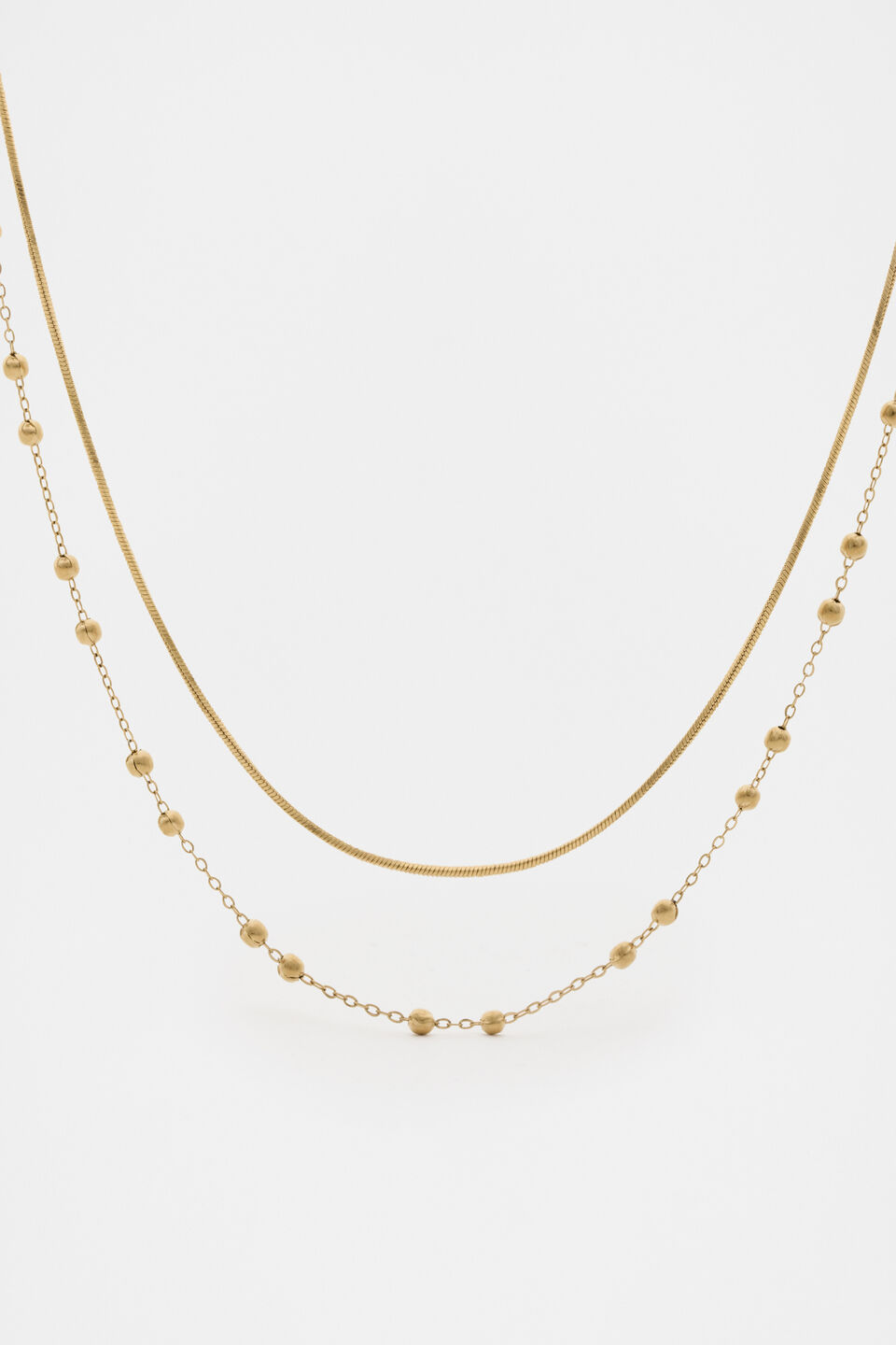Waterproof Double Chain Necklace  Gold