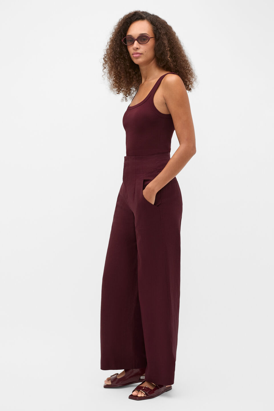 Core Heritage Rib Tank  Plum Red