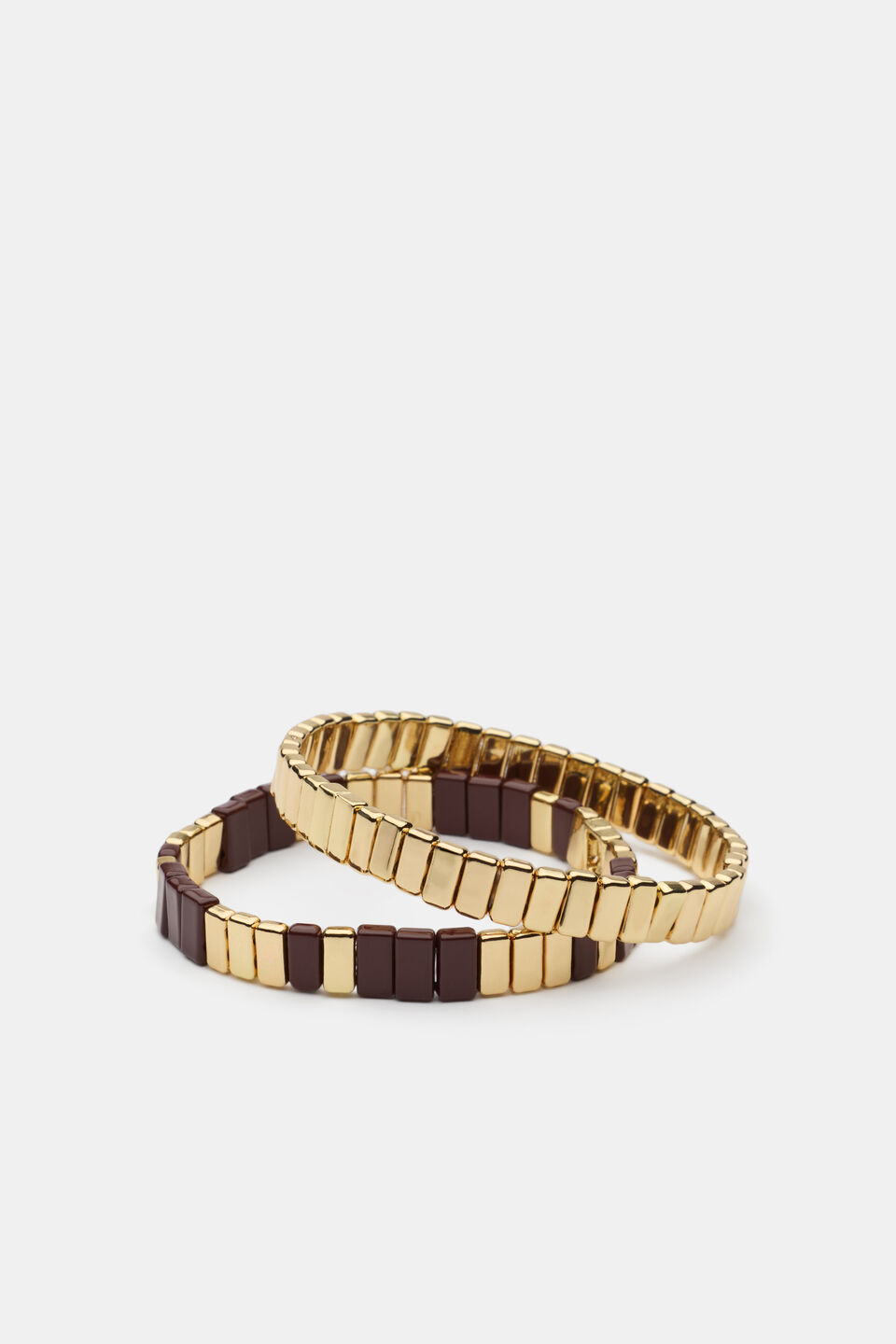 Stretch Bead Bracelet Set  Plum Red