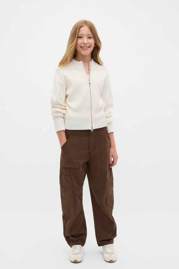 Zip Through Knit Cardigan  Classic Cream  hi-res