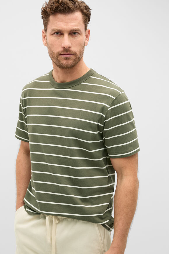 Crew Stripe Tee  Olive Stripe  hi-res