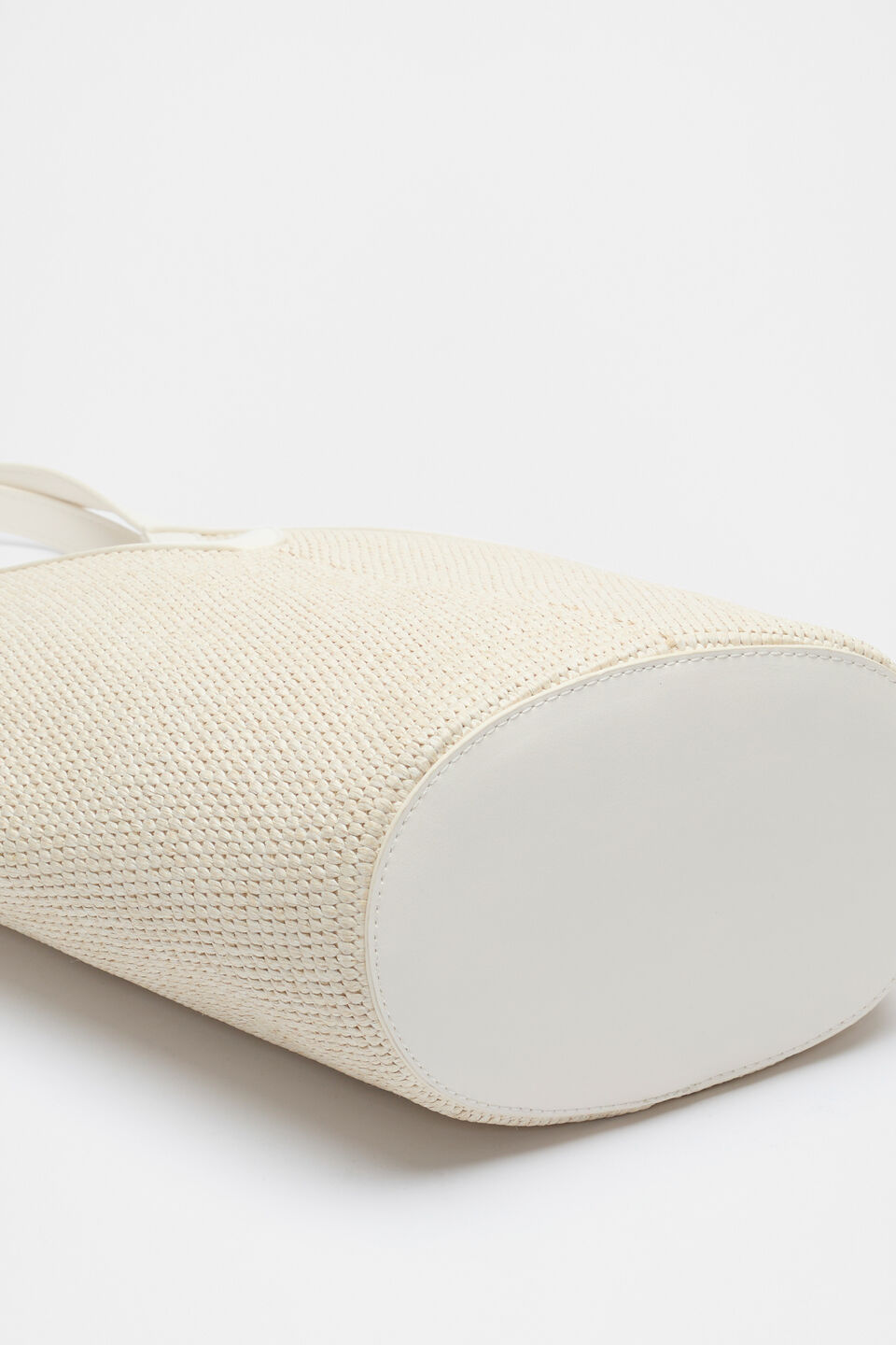 Angular Woven Tote  Cream