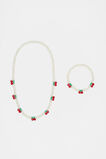 Cherry Necklace and Bracelet Set  Pearl  hi-res