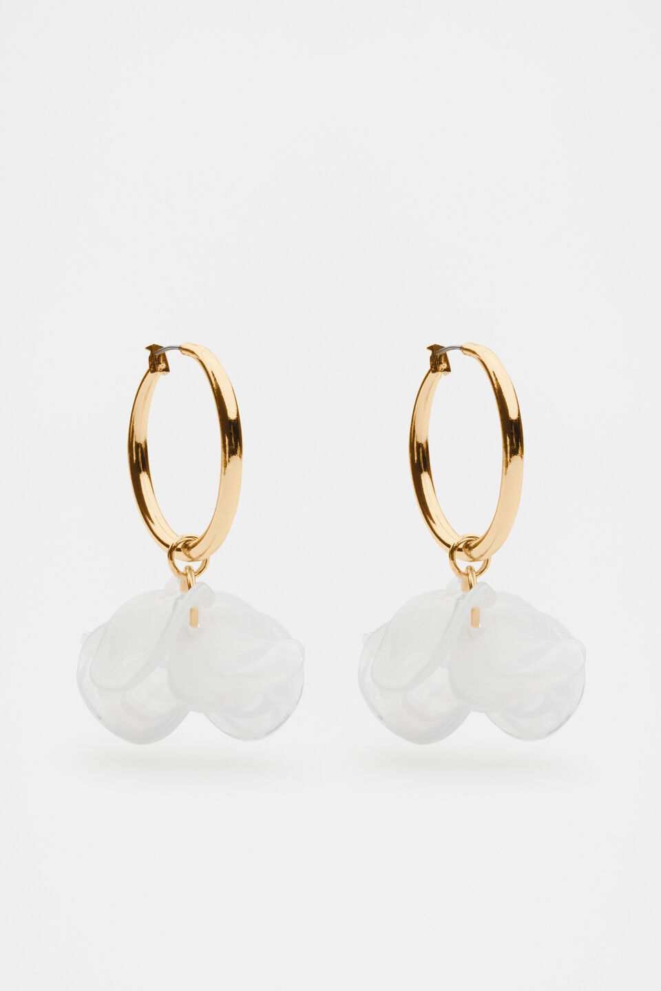 Resin Petal Earring  White