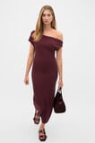 Boucle Fitted Knit Dress  Plum Red  hi-res