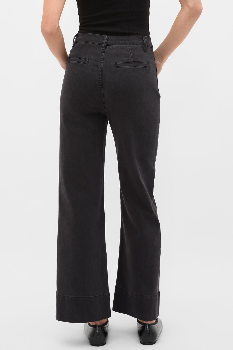 Core Wide Leg Pocket Jean  Charcoal Wash