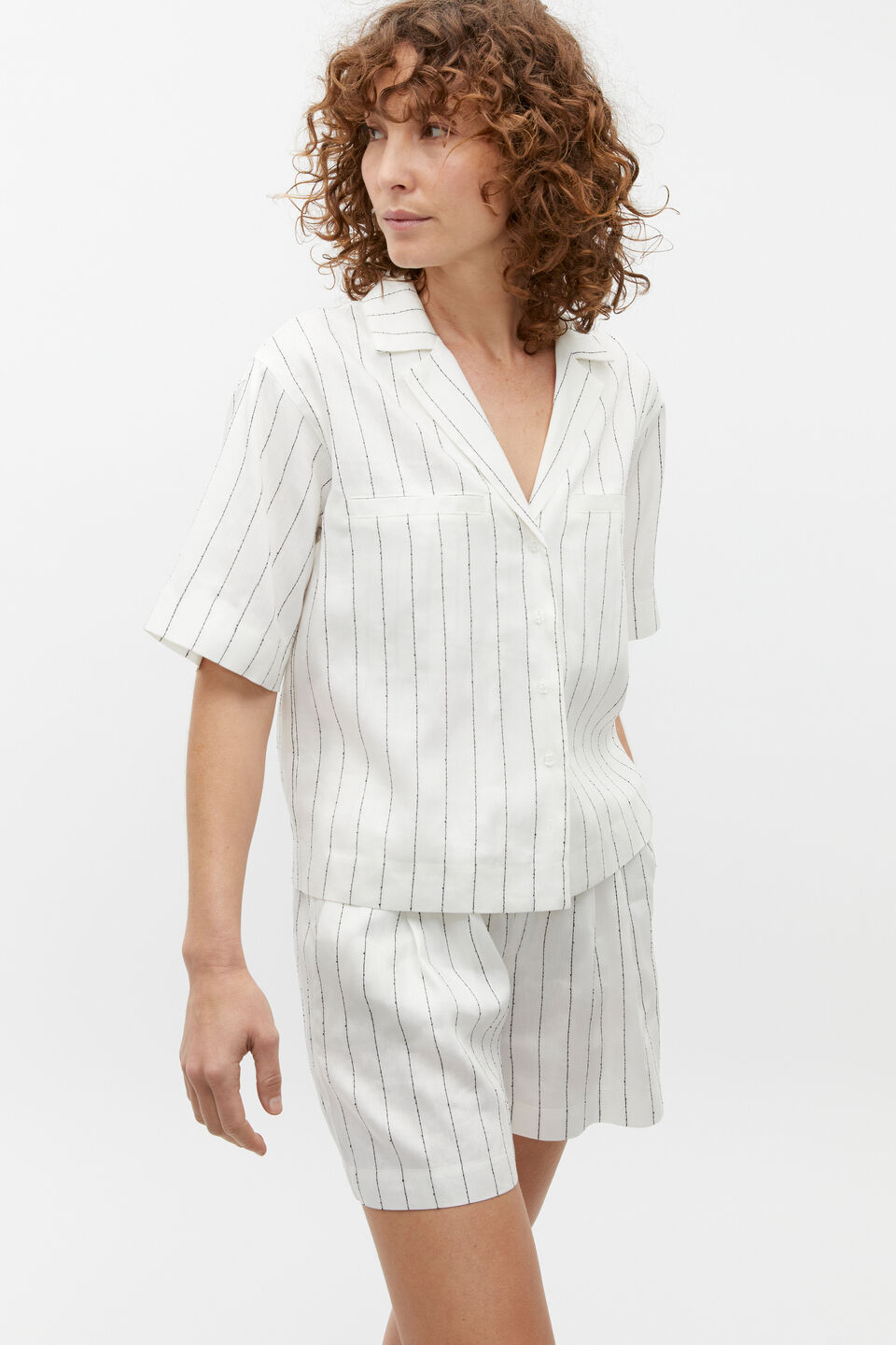 Linear Stripe Shirt  Cloud Cream Stripe