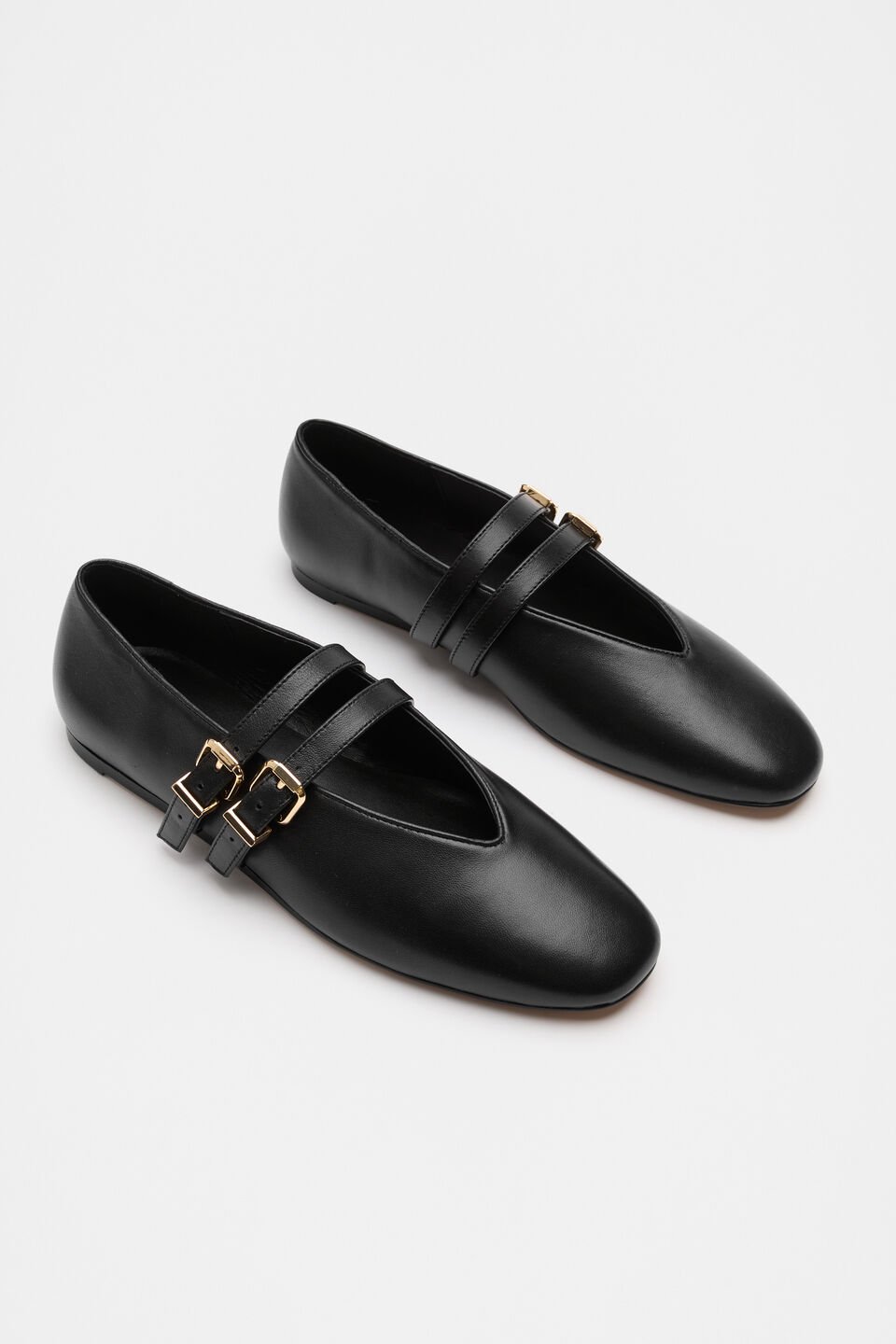 Astrid Double Strap Ballet Flat  Black