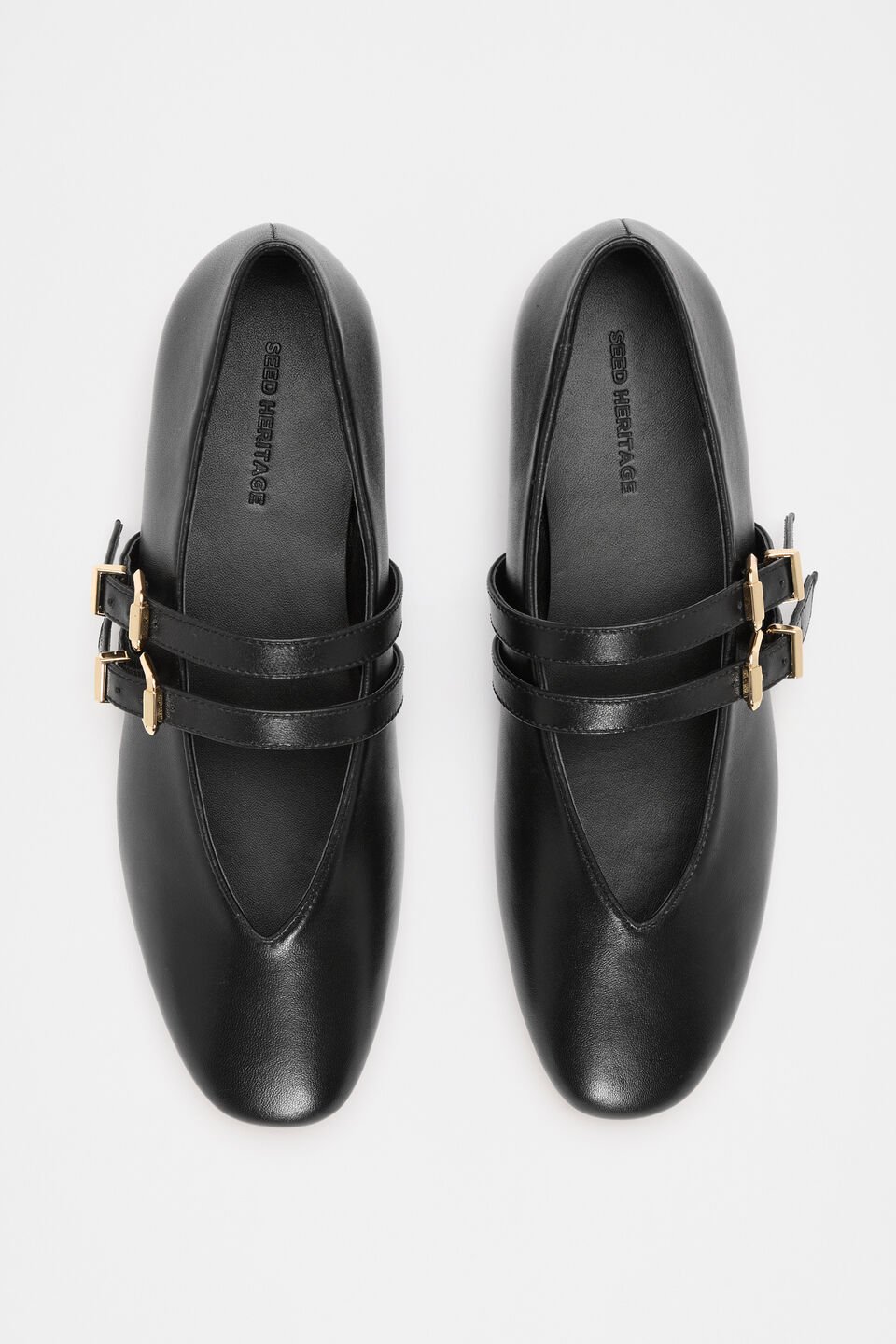 Astrid Double Strap Ballet Flat  Black